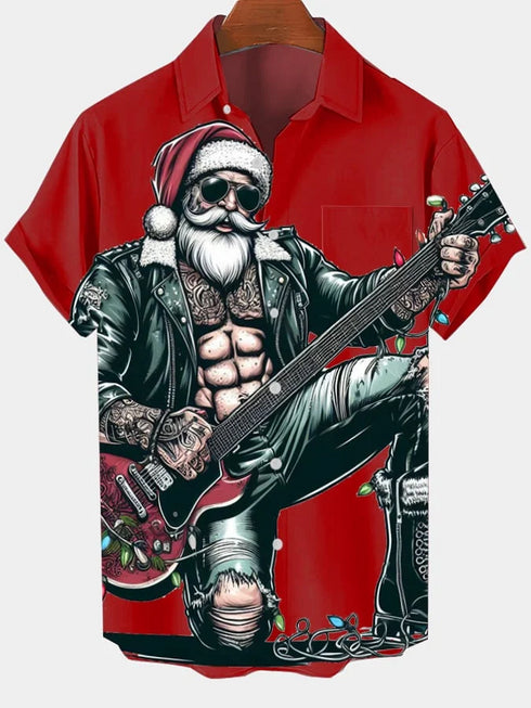 Men's Christmas Funny Graphic Short Sleeve Hawaiian Shirt